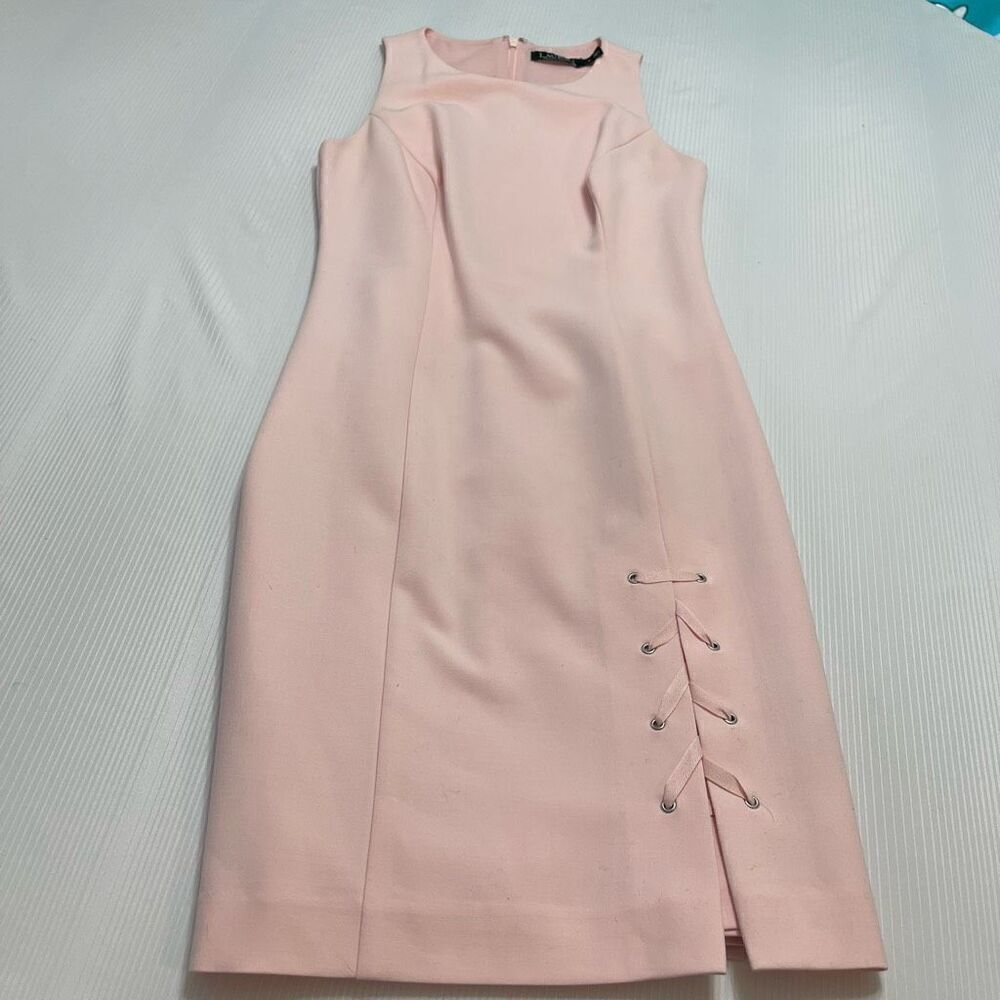 Lauren Ralph Lauren Pink Sleeveless Lace Up Dress Size 2